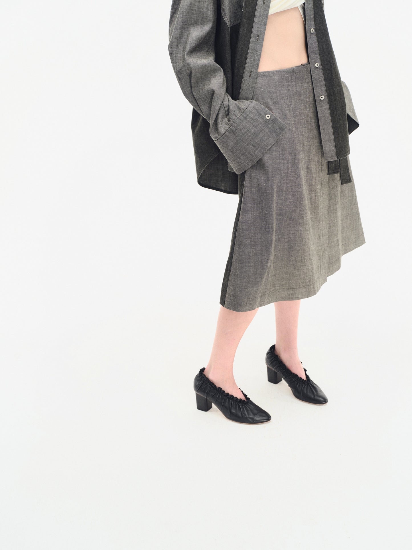 TWO-TONE OVERSIZE DENIM SHIRT