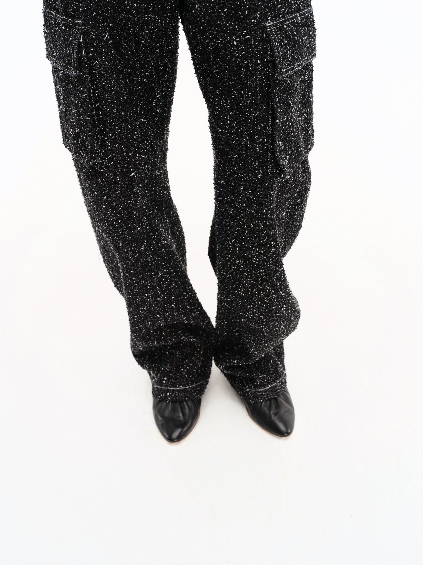 BLACK STRETCH MESH PANEL LONG-SLEEVE TOP