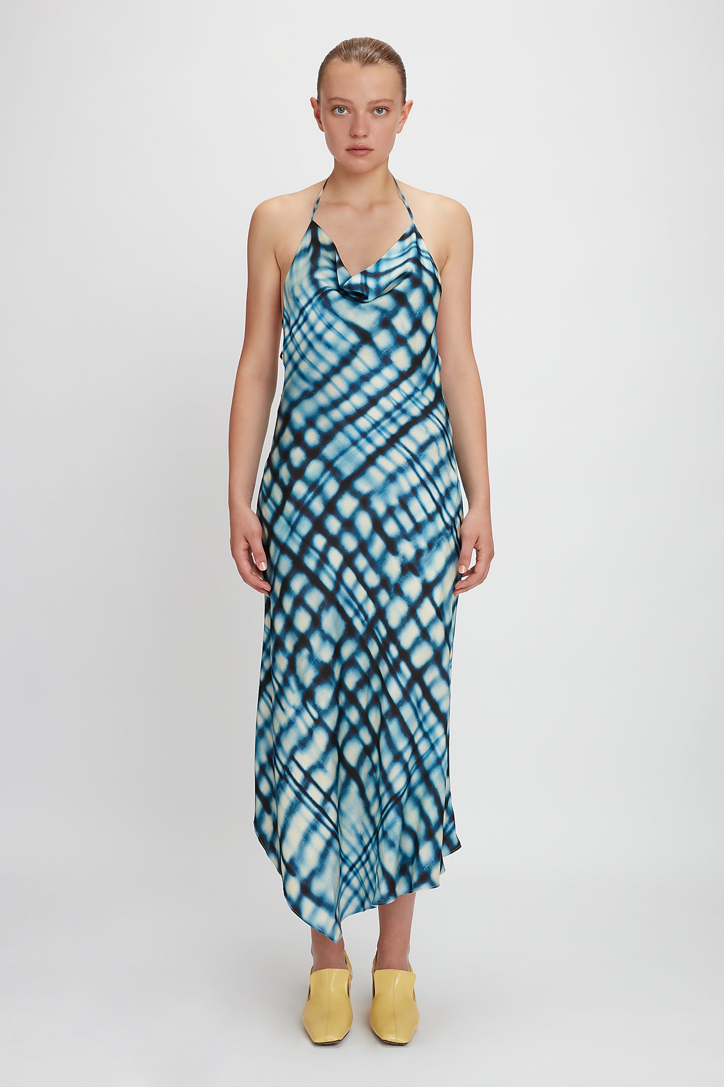 PRINTED BIAS-CUT DRESS