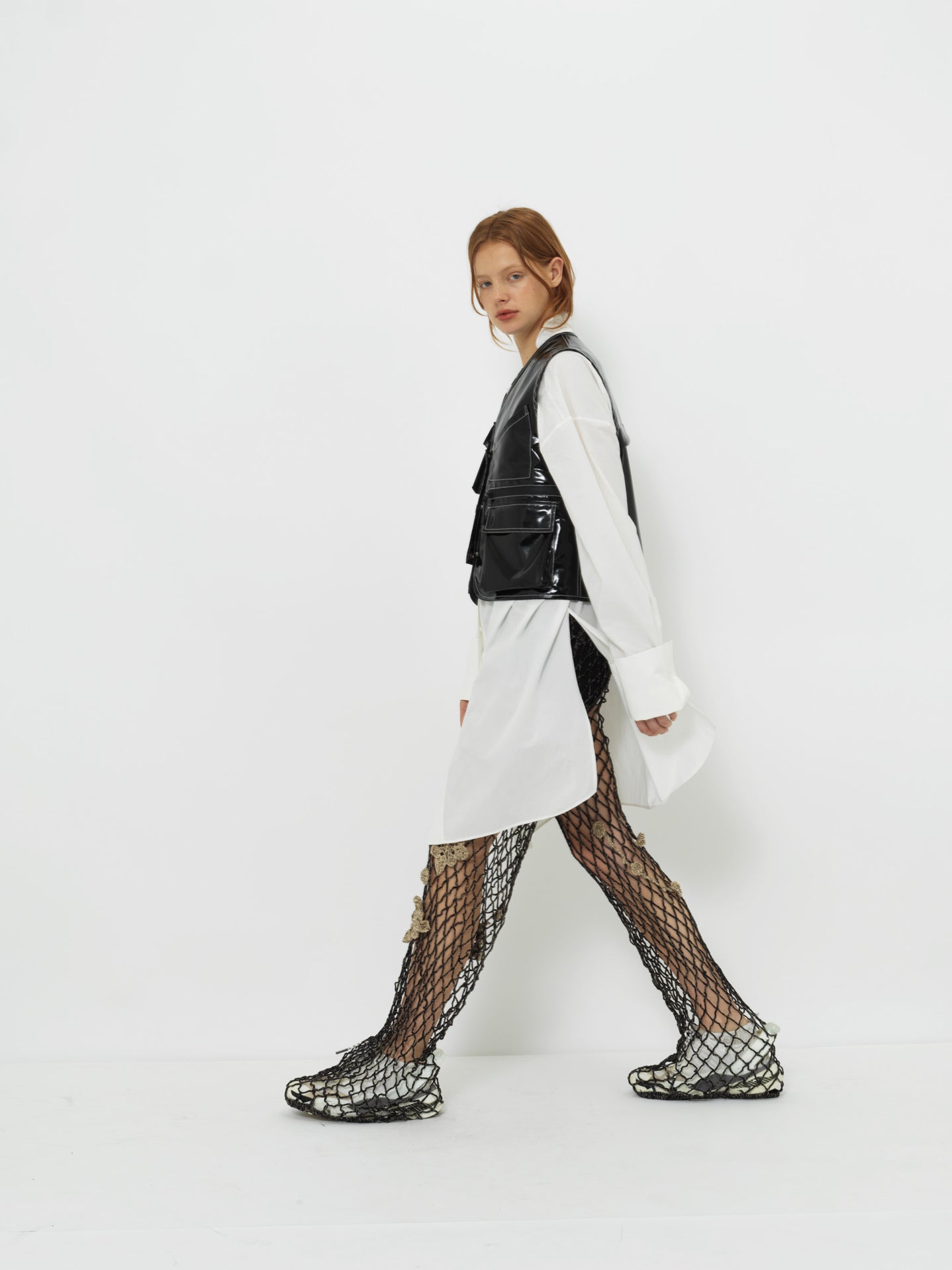 Glossy Linen Coated Utility Vest