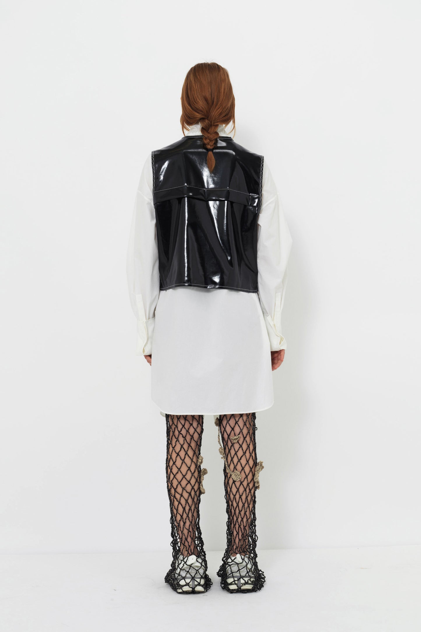 Glossy Linen Coated Utility Vest