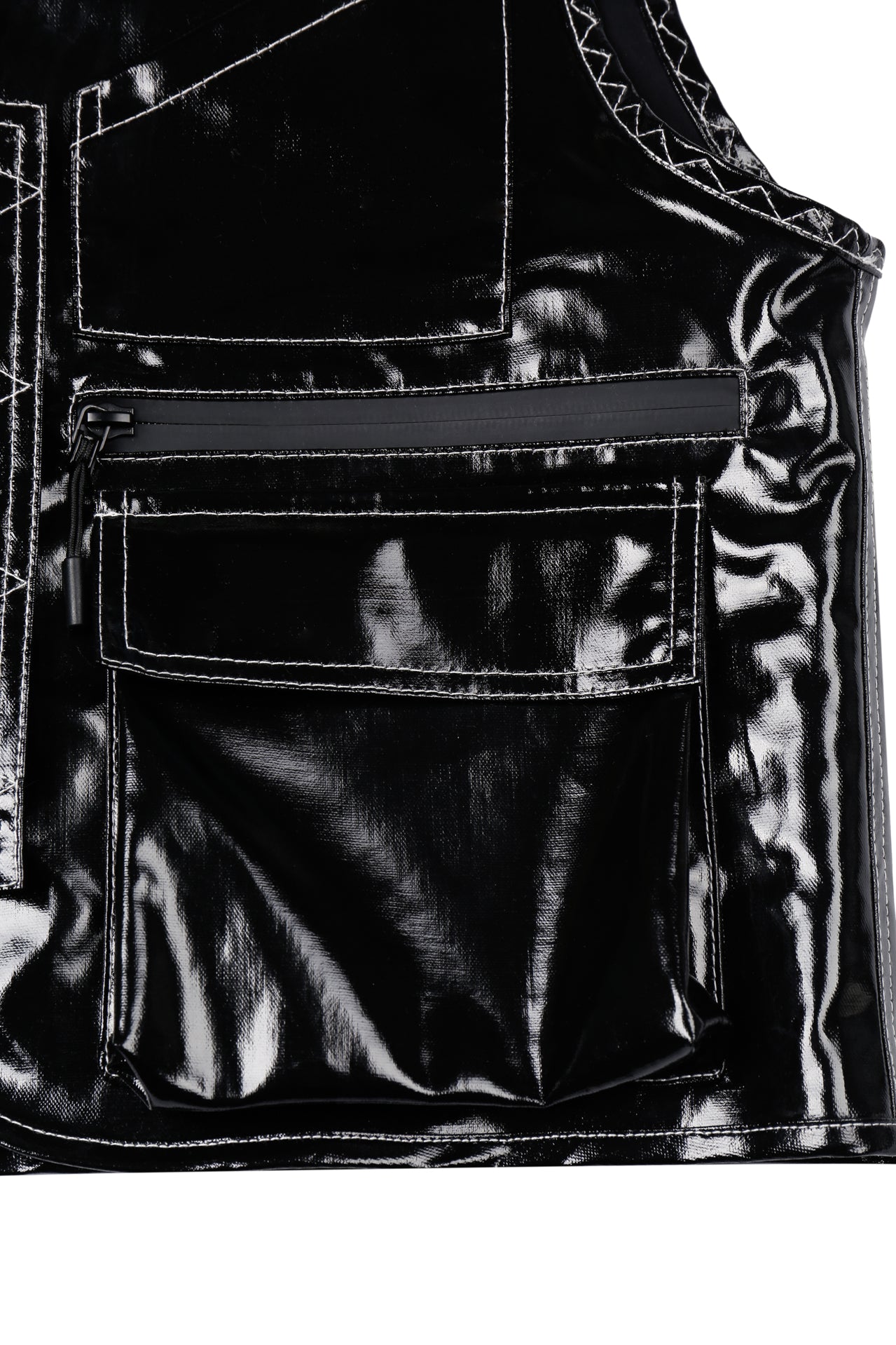 Glossy Linen Coated Utility Vest