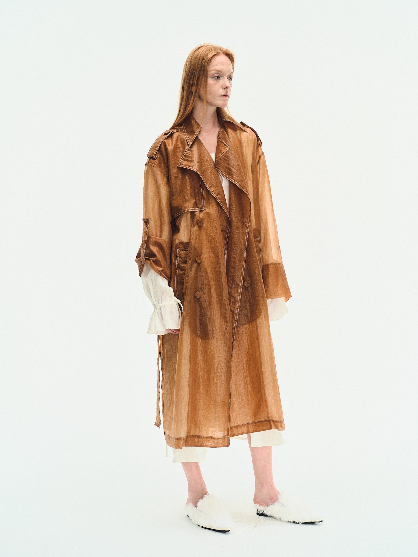 SHEER NYLON TRENCH COAT