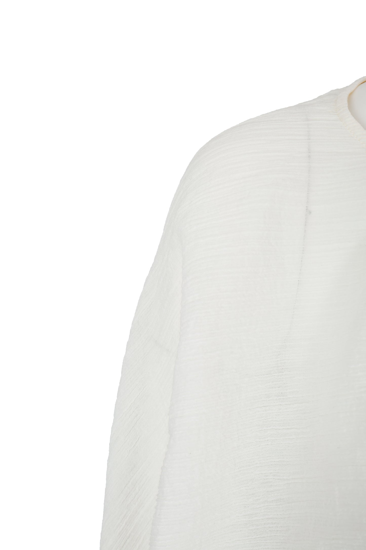 WHITE WRINKLE-TEXTURED REVERSIBLE TOP