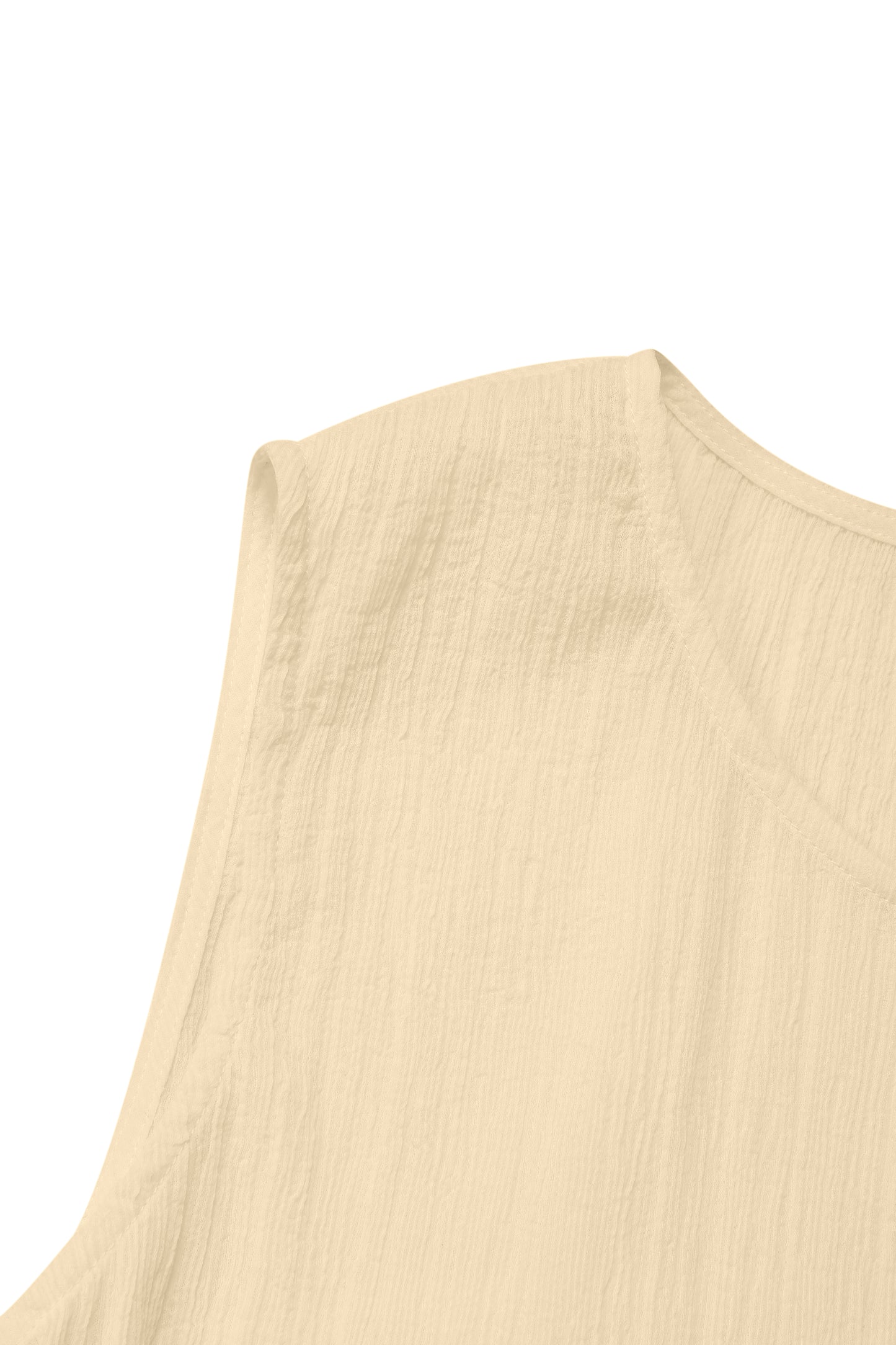YELLOW WRINKLED TEXTURE COTTON MINI DRESS