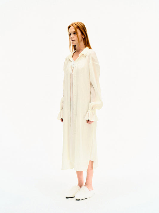 IVORY PLEATED CROPPED BLOUSE