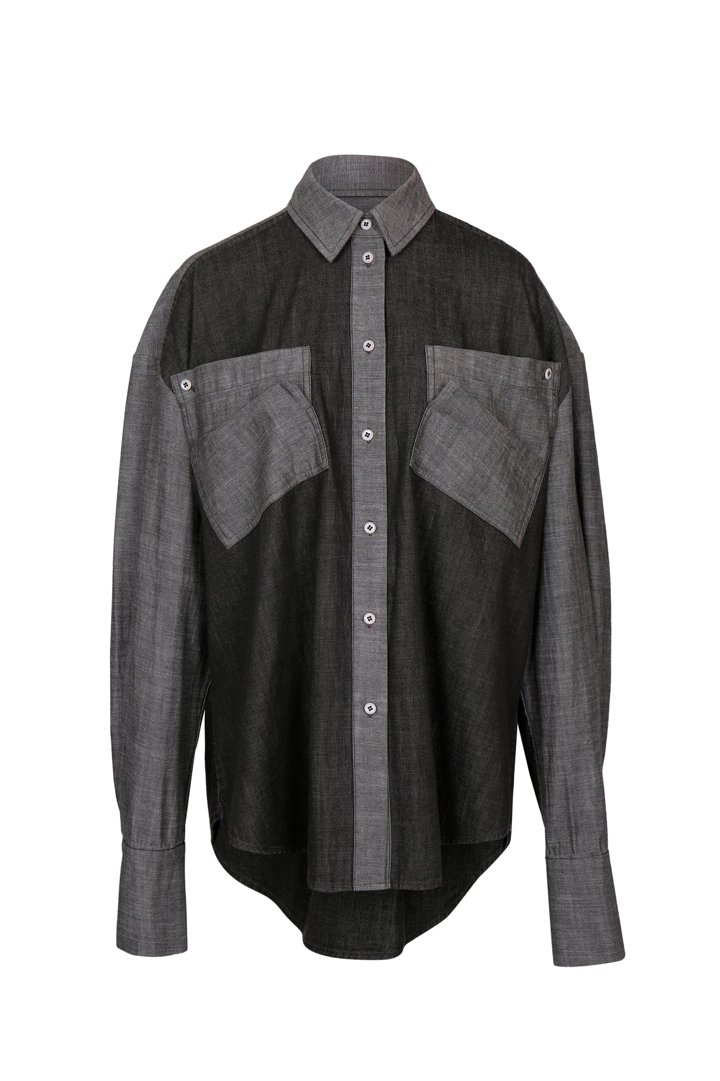 TWO-TONE OVERSIZE DENIM SHIRT