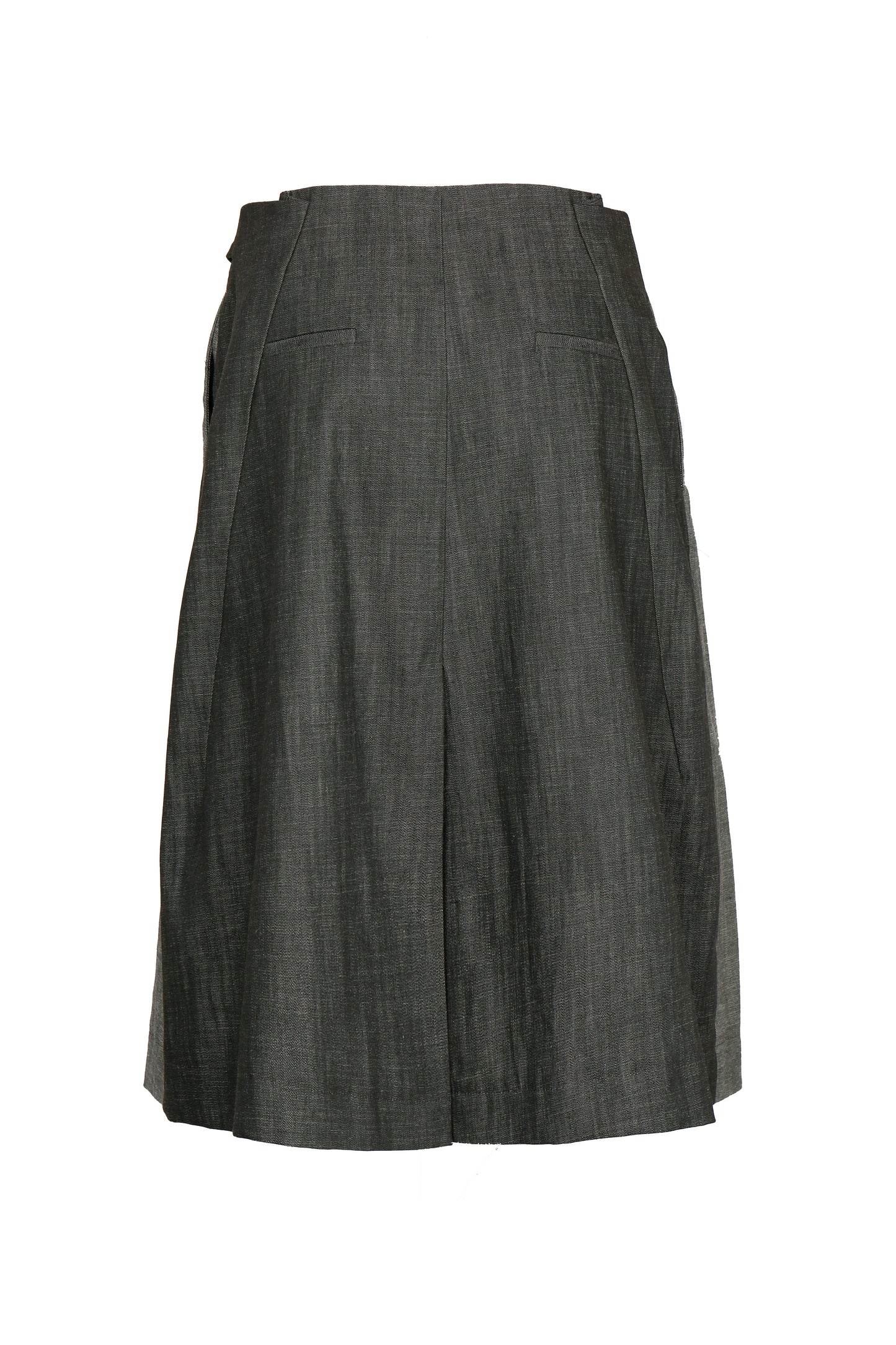 TWO TONED DENIM WRAP SKIRT