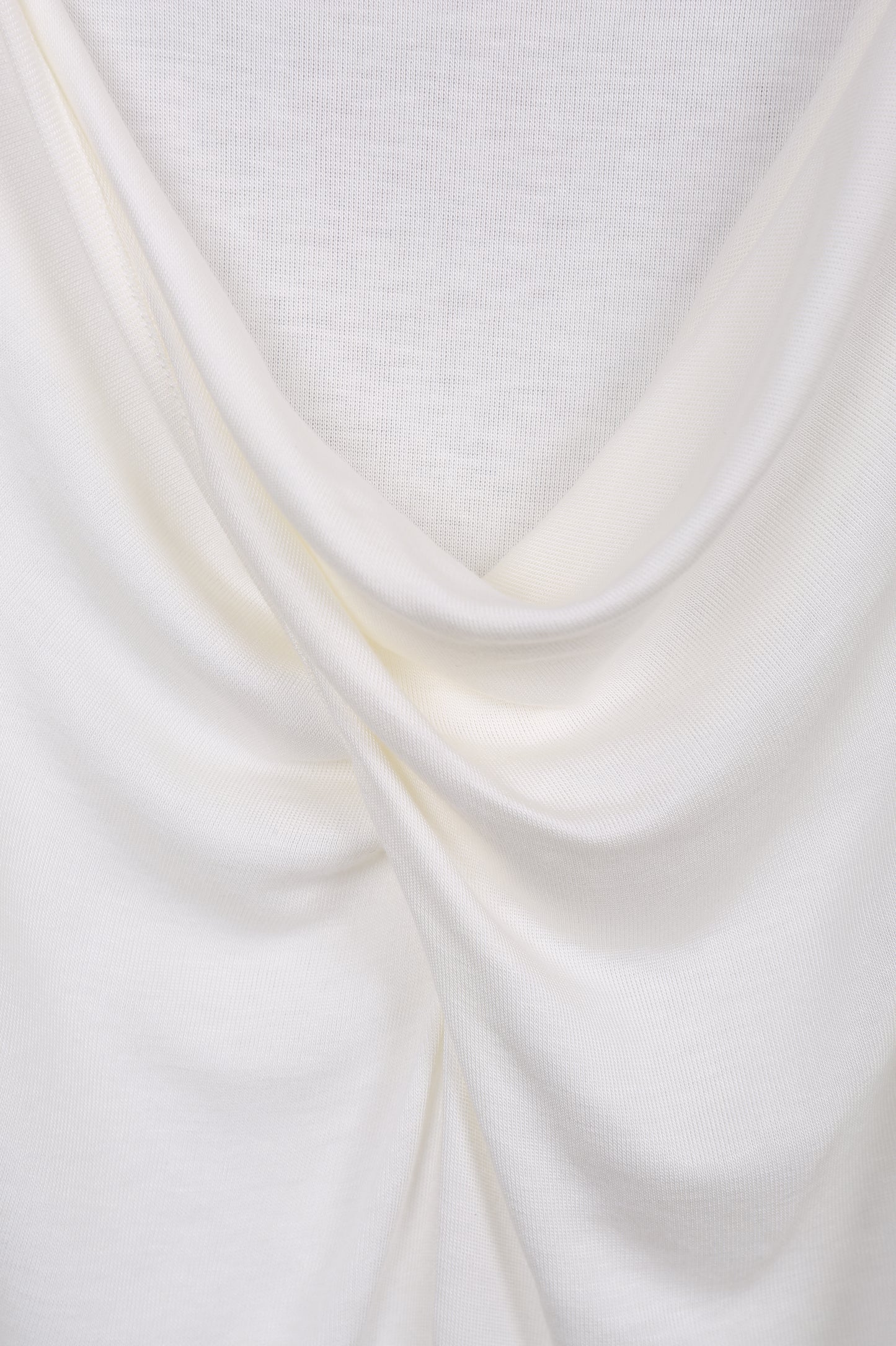 WHITE TWISTED LONG JERSEY SLEEVE TOP