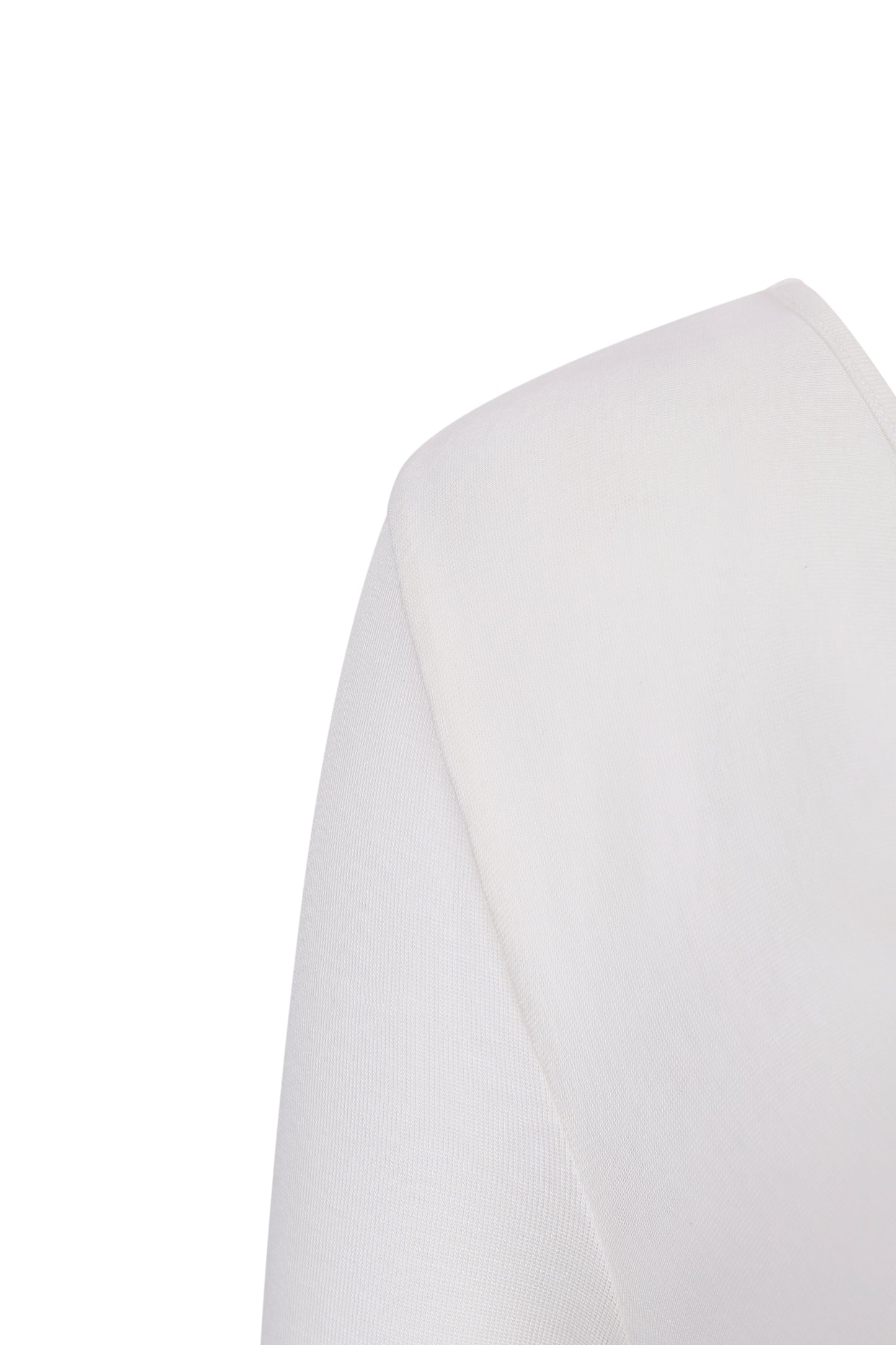 WHITE TWISTED LONG JERSEY SLEEVE TOP