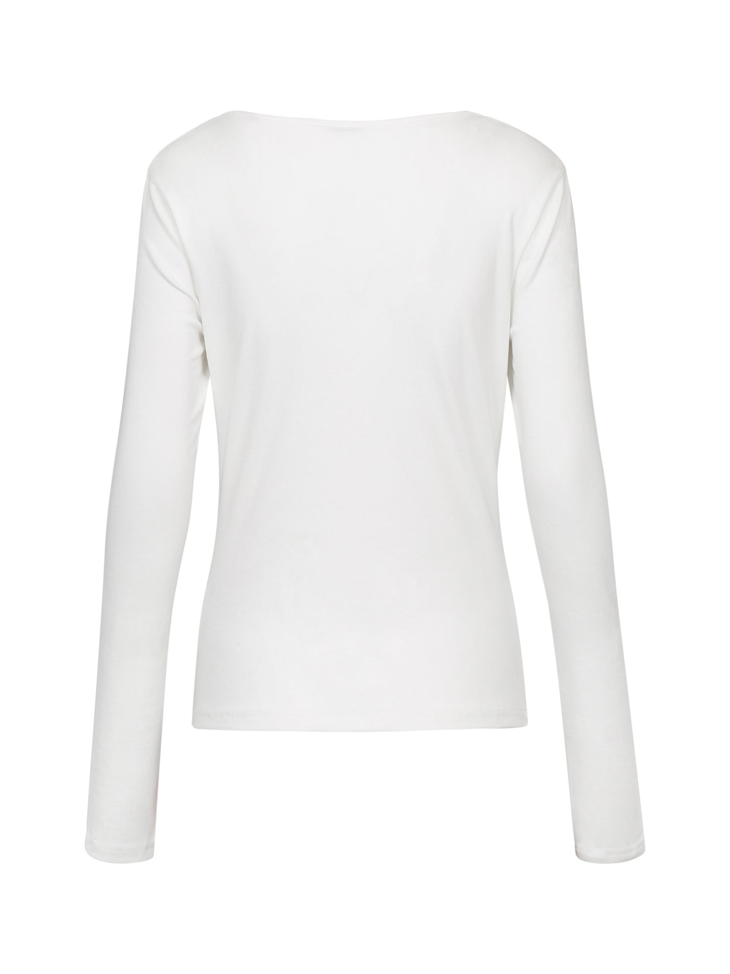 WHITE TWISTED LONG JERSEY SLEEVE TOP