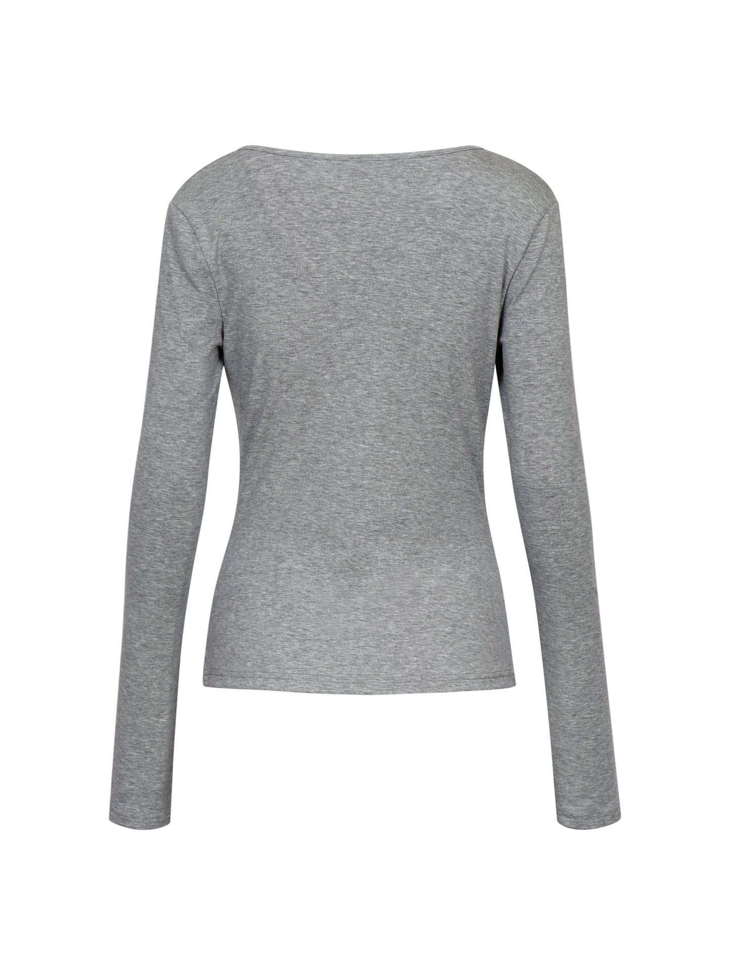 GREY TWISTED LONG JERSEY SLEEVE TOP