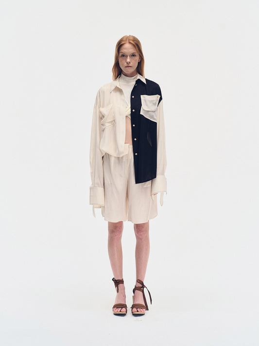 TWO-TONE OVERSIZED UTILITY SHIRT