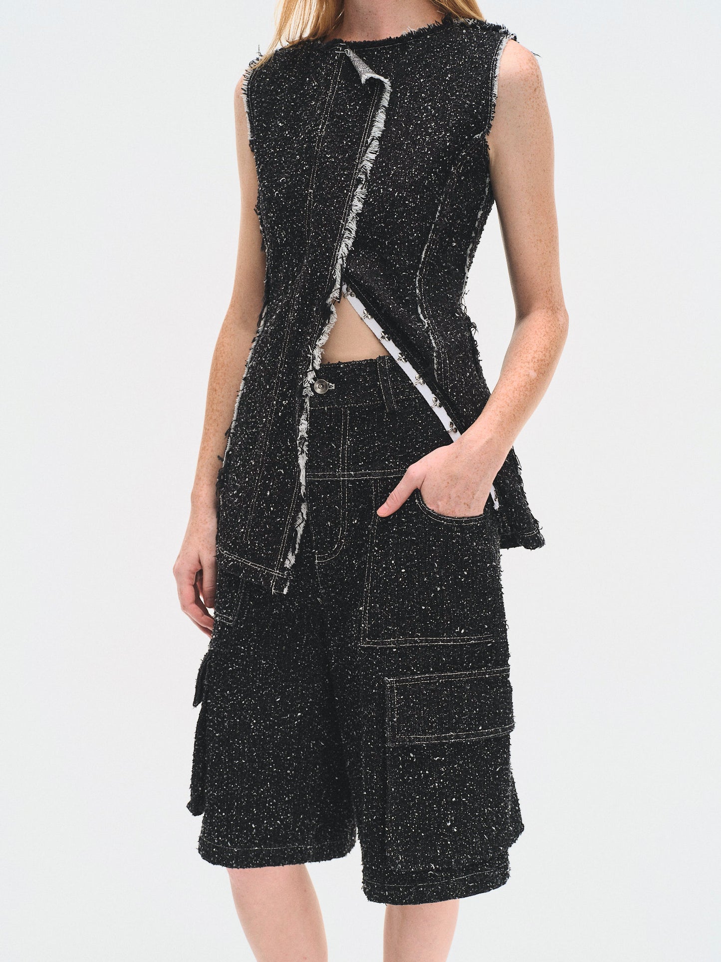 ENZYME-WASHED FITTED DRESS