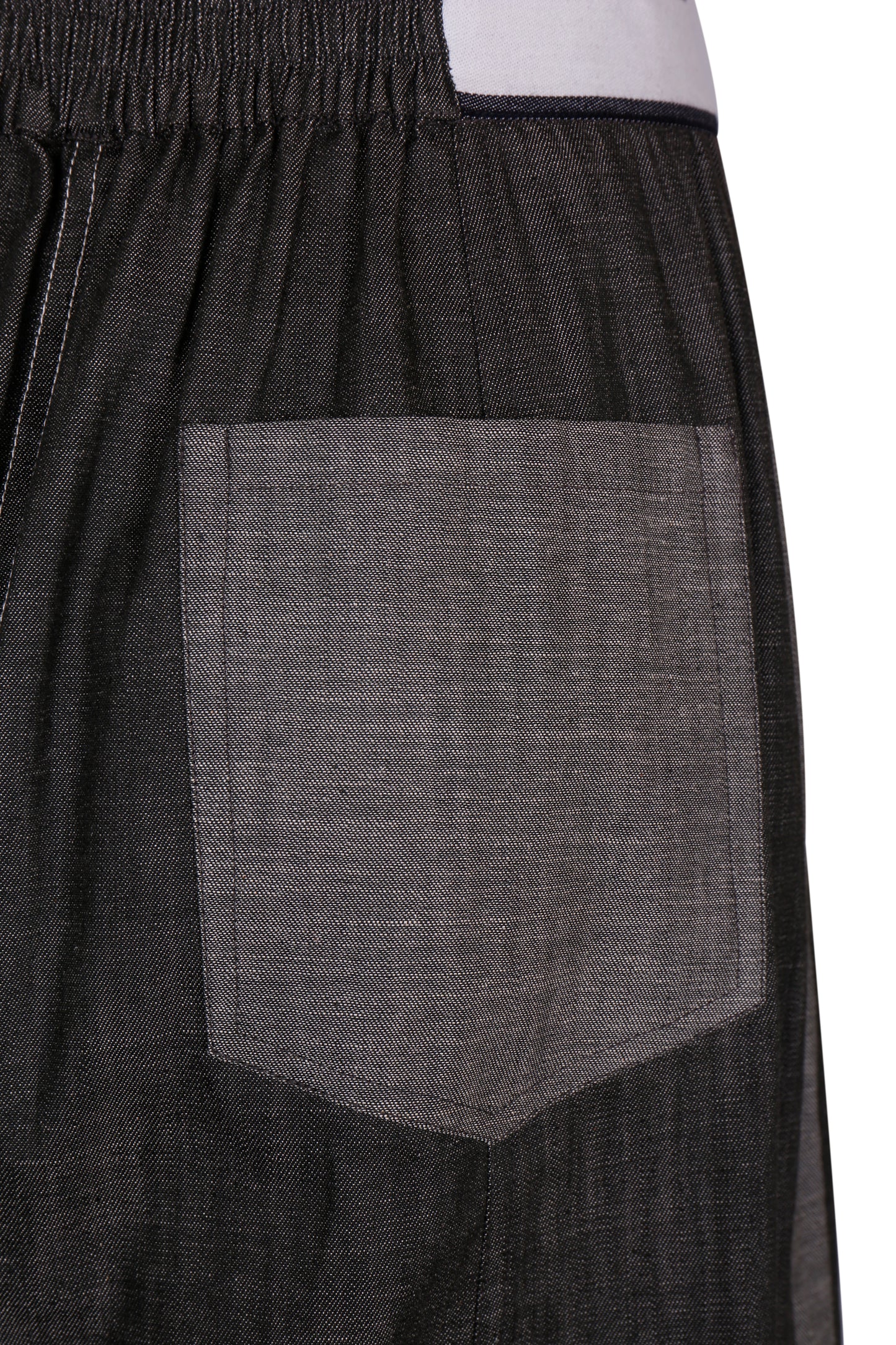 DOUBLE-FACED WASHED DENIM TROUSERS