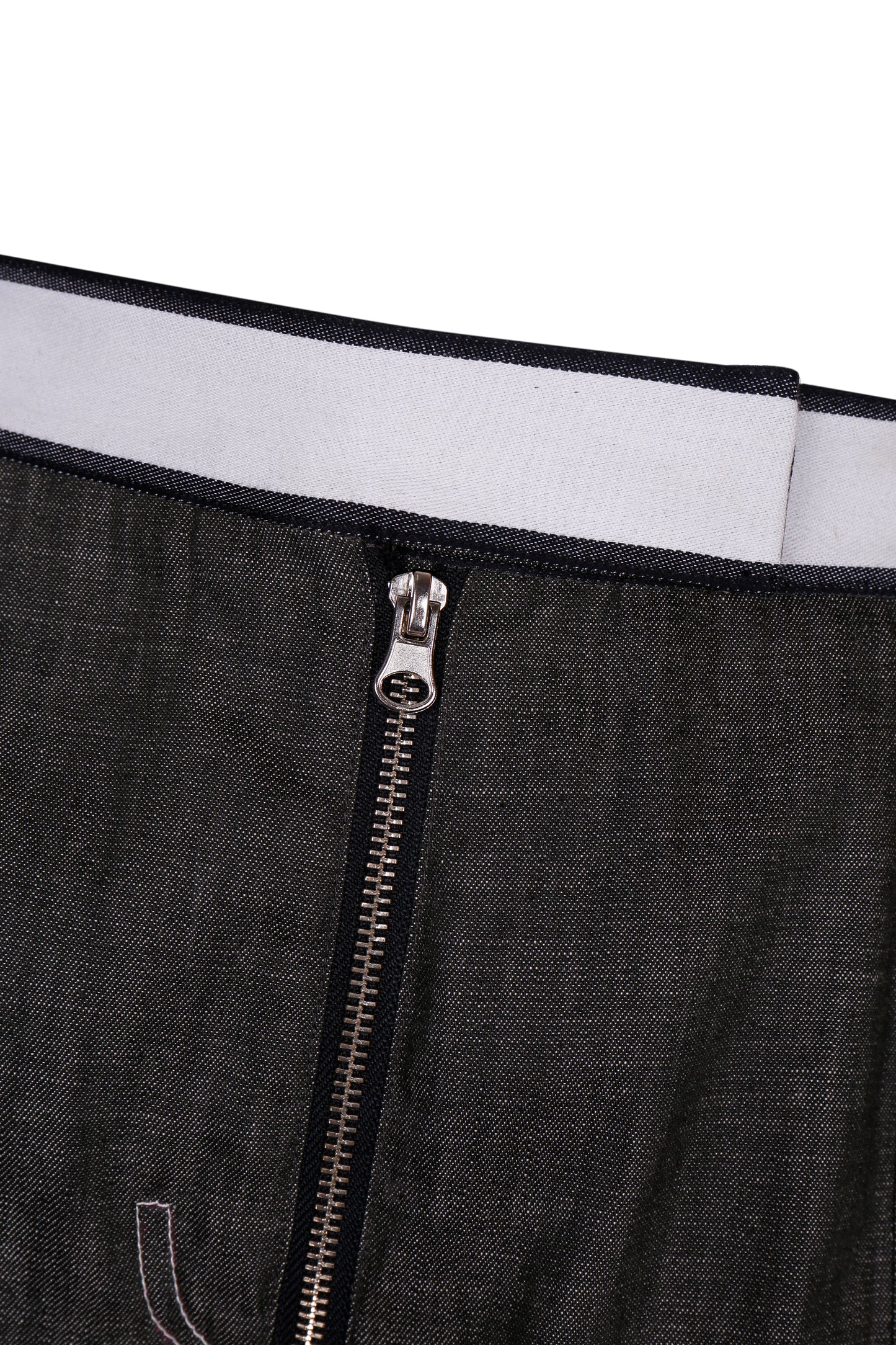 DOUBLE-FACED WASHED DENIM TROUSERS