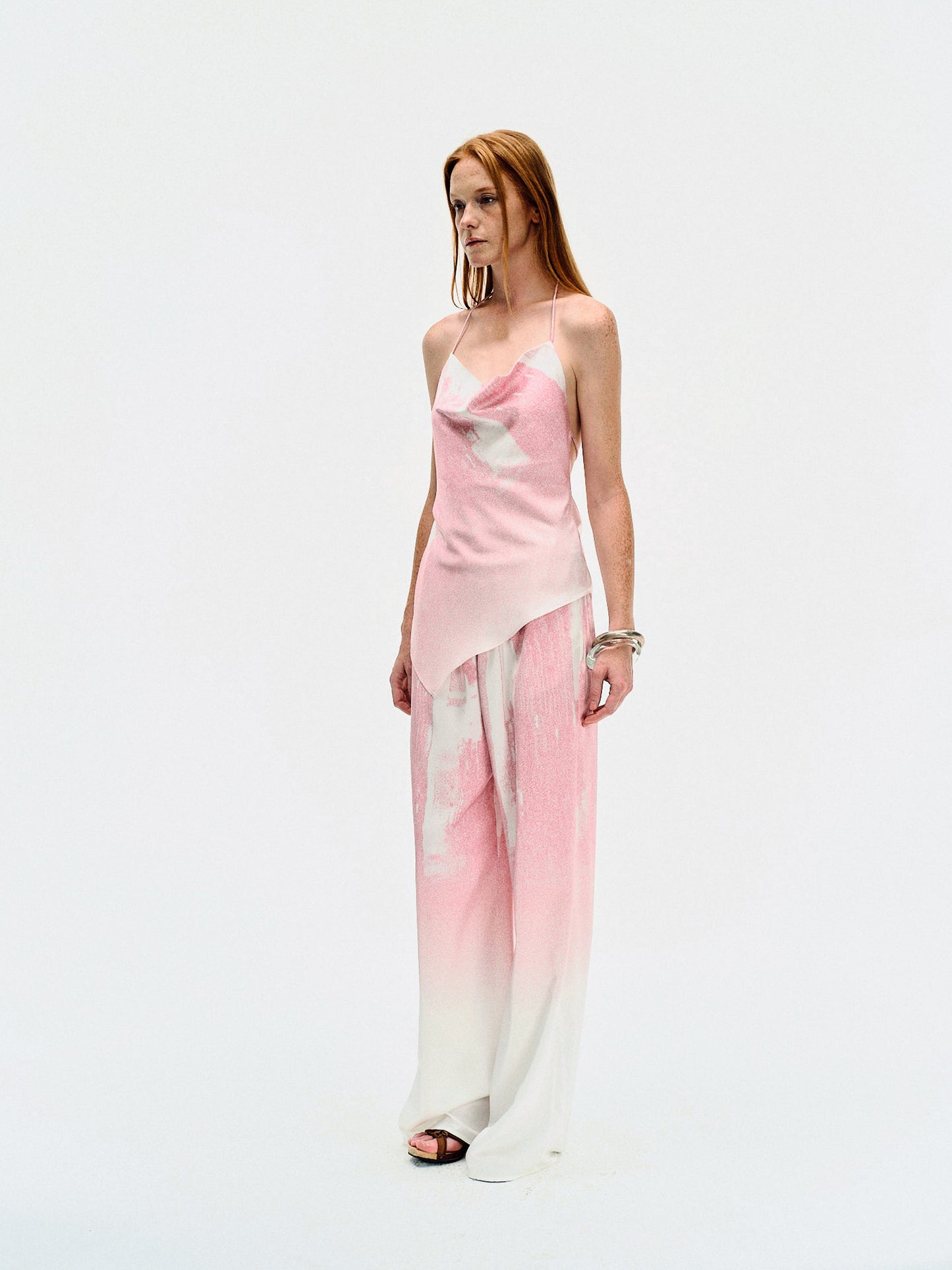 GRADIENT PRINTED WIDE TROUSERS