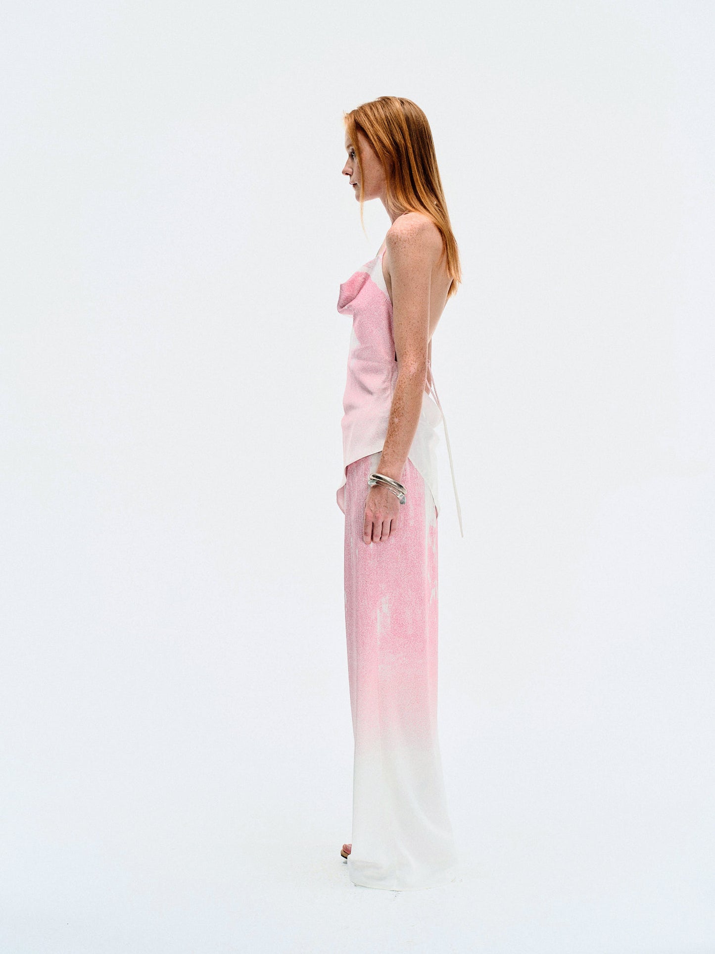 GRADIENT PRINTED WIDE TROUSERS