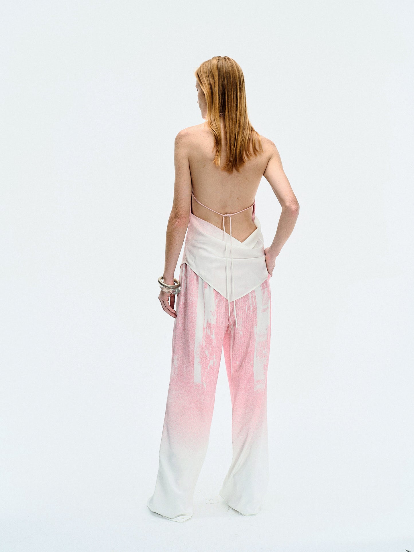 GRADIENT PRINTED WIDE TROUSERS
