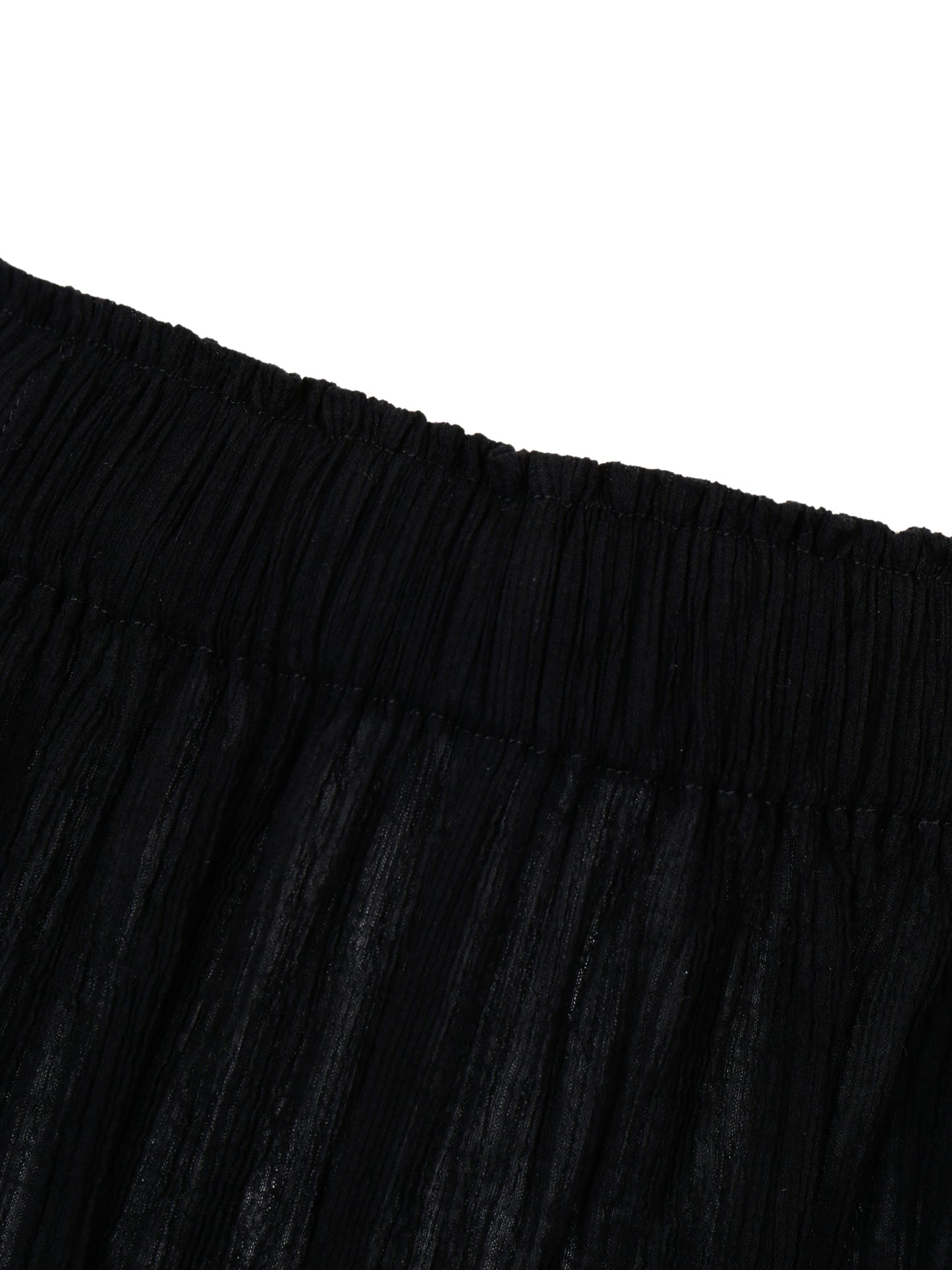WRINKLED PLEATED COTTON TROUSERS – BLACK/WHITE