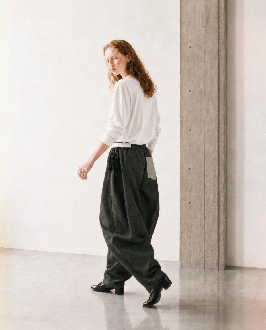BARREL DENIM TROUSERS