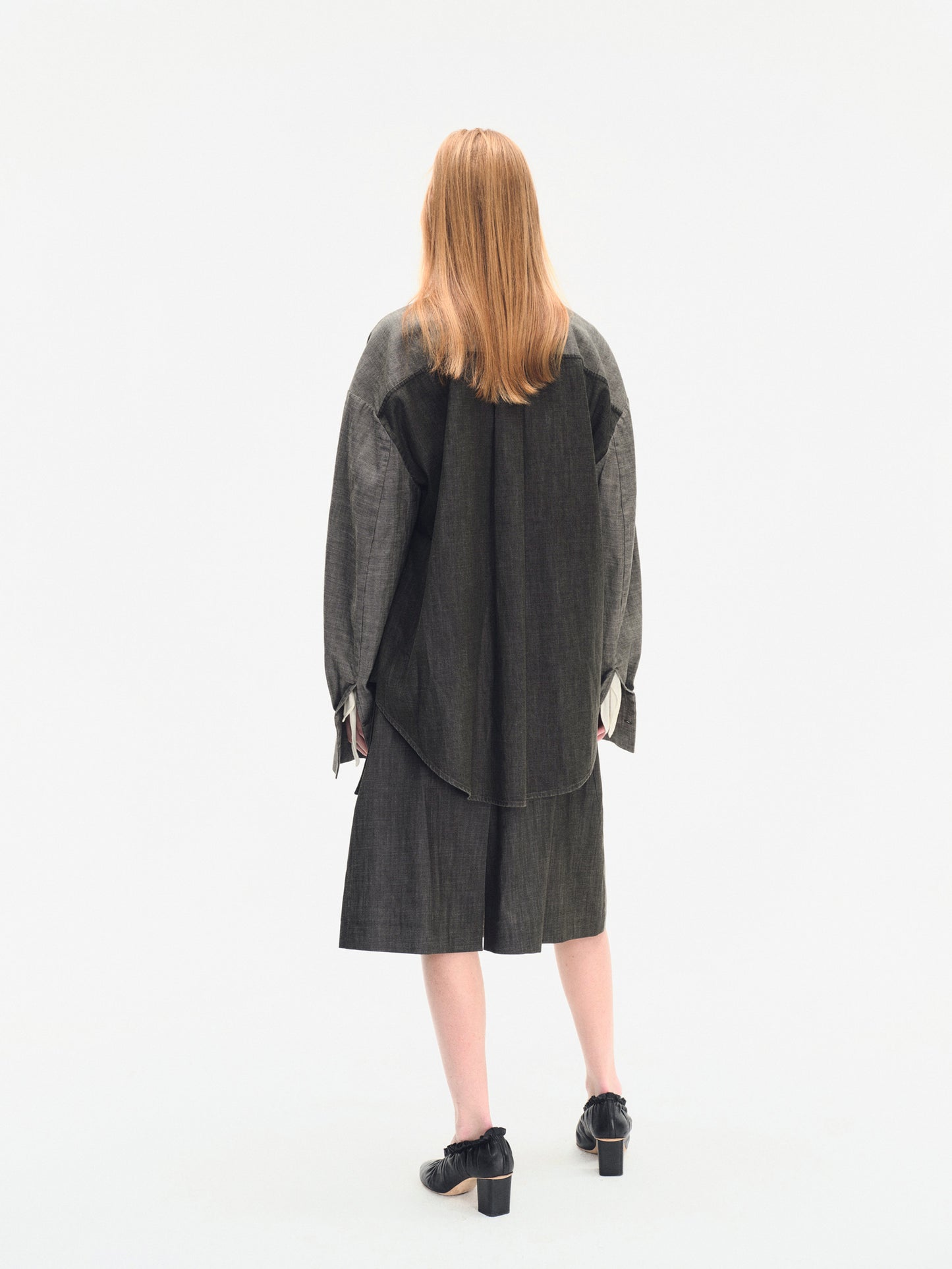 TWO-TONE OVERSIZE DENIM SHIRT
