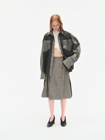 TWO-TONE OVERSIZE DENIM SHIRT