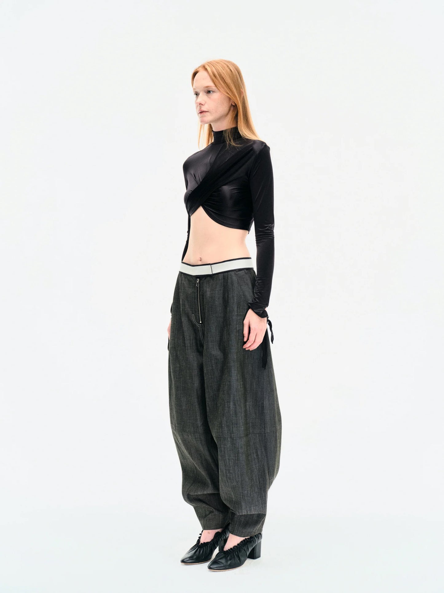 VOLUME DENIM TROUSERS