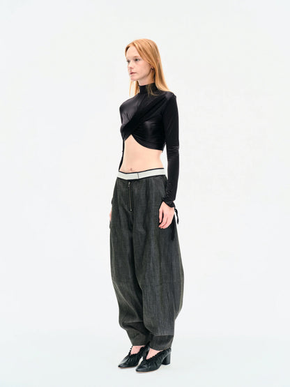 VOLUME DENIM TROUSERS
