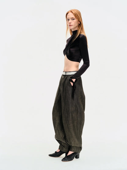 VOLUME DENIM TROUSERS
