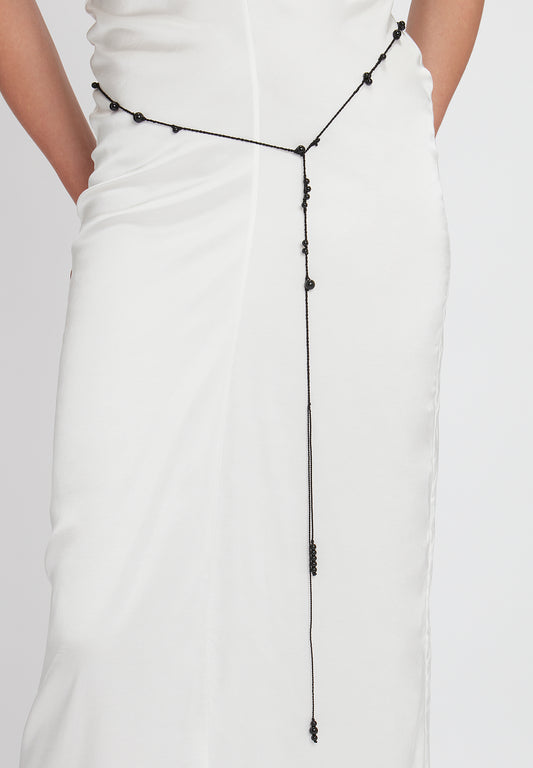 HAND BEADED AGATE LONG CHAIN