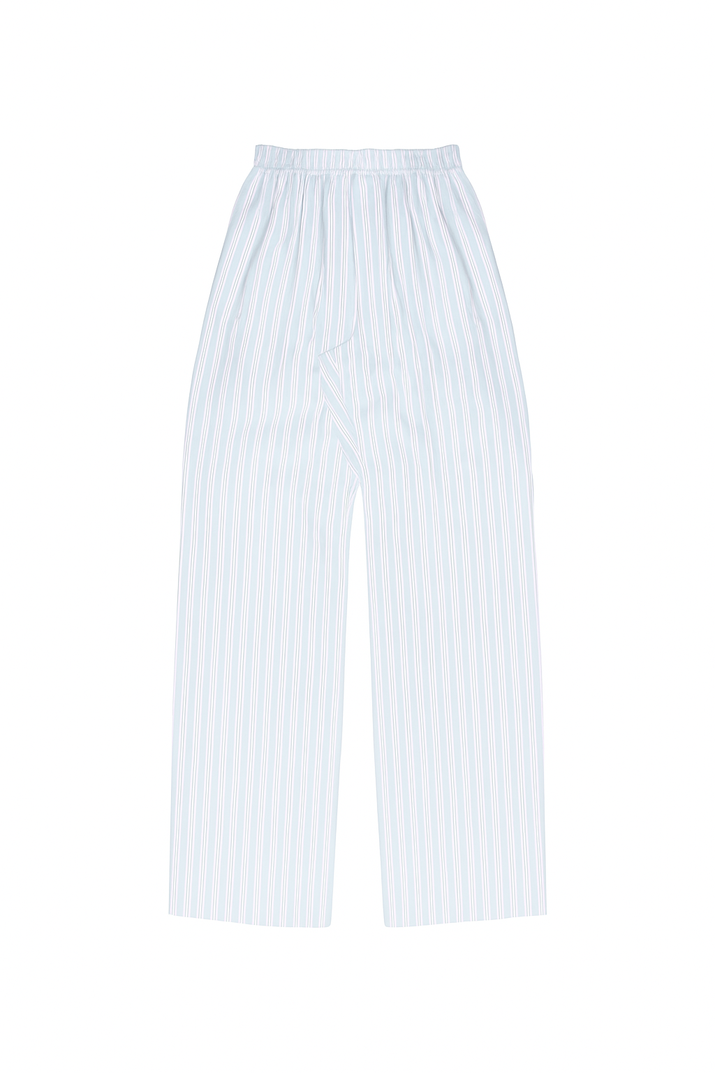 STONEWASHED STRIPED ELASTIC WAISTBAND PANTS