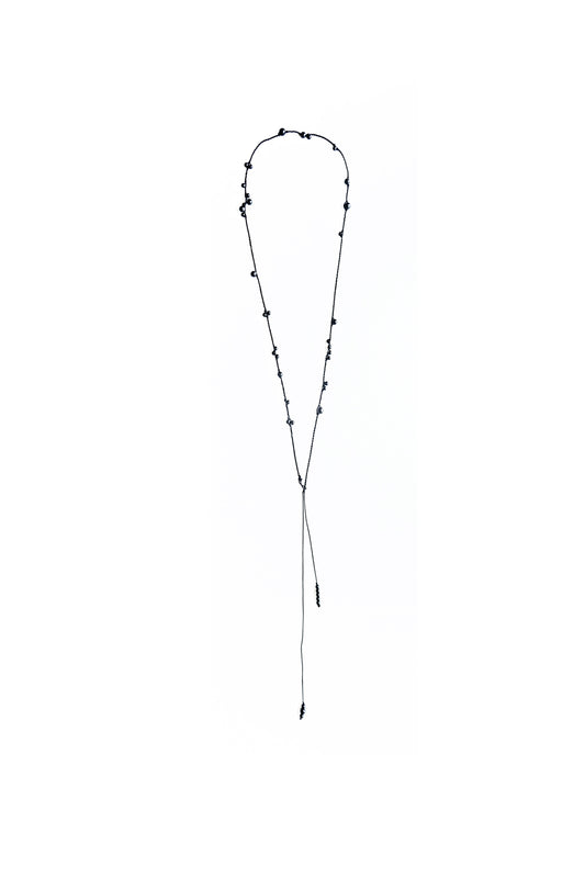 HAND BEADED AGATE LONG CHAIN