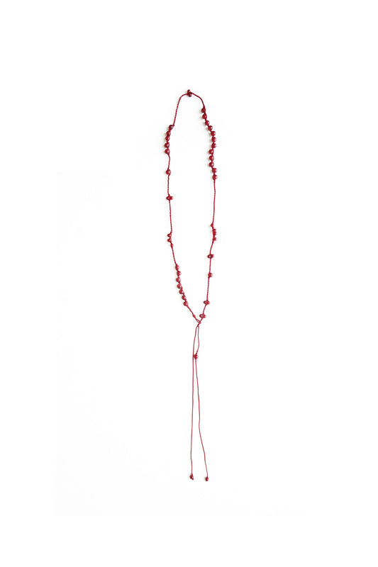 HAND BEADED AGATE LONG CHAIN