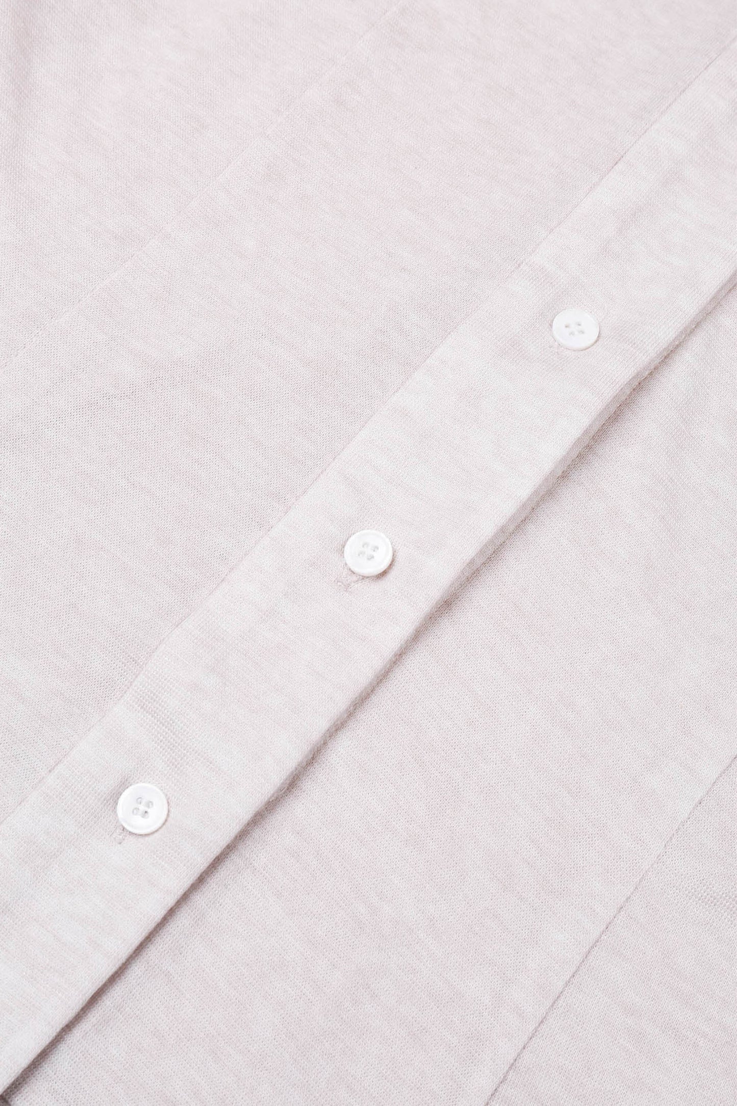 Detail of the button placket on the YIBRI Fitted Jersey Shirt, highlighting tonal buttons and subtle jersey grain.