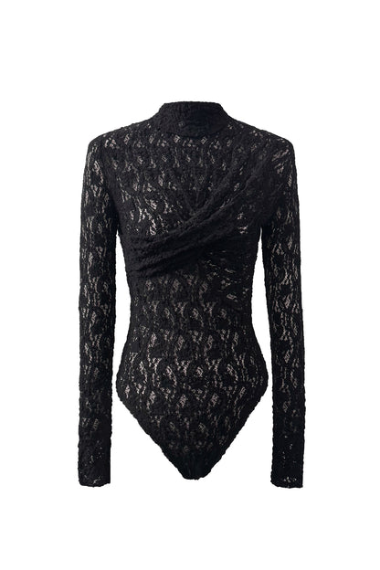 REVERSIBLE TWISTED-KNOT TOP  BLACK