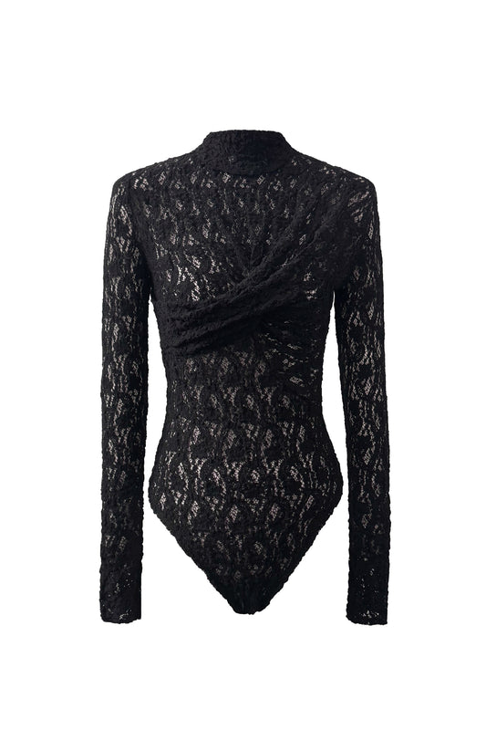 REVERSIBLE TWISTED-KNOT TOP  BLACK