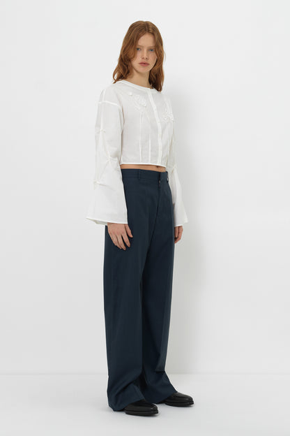 TAILORED WIDE-LEG TROUSERS