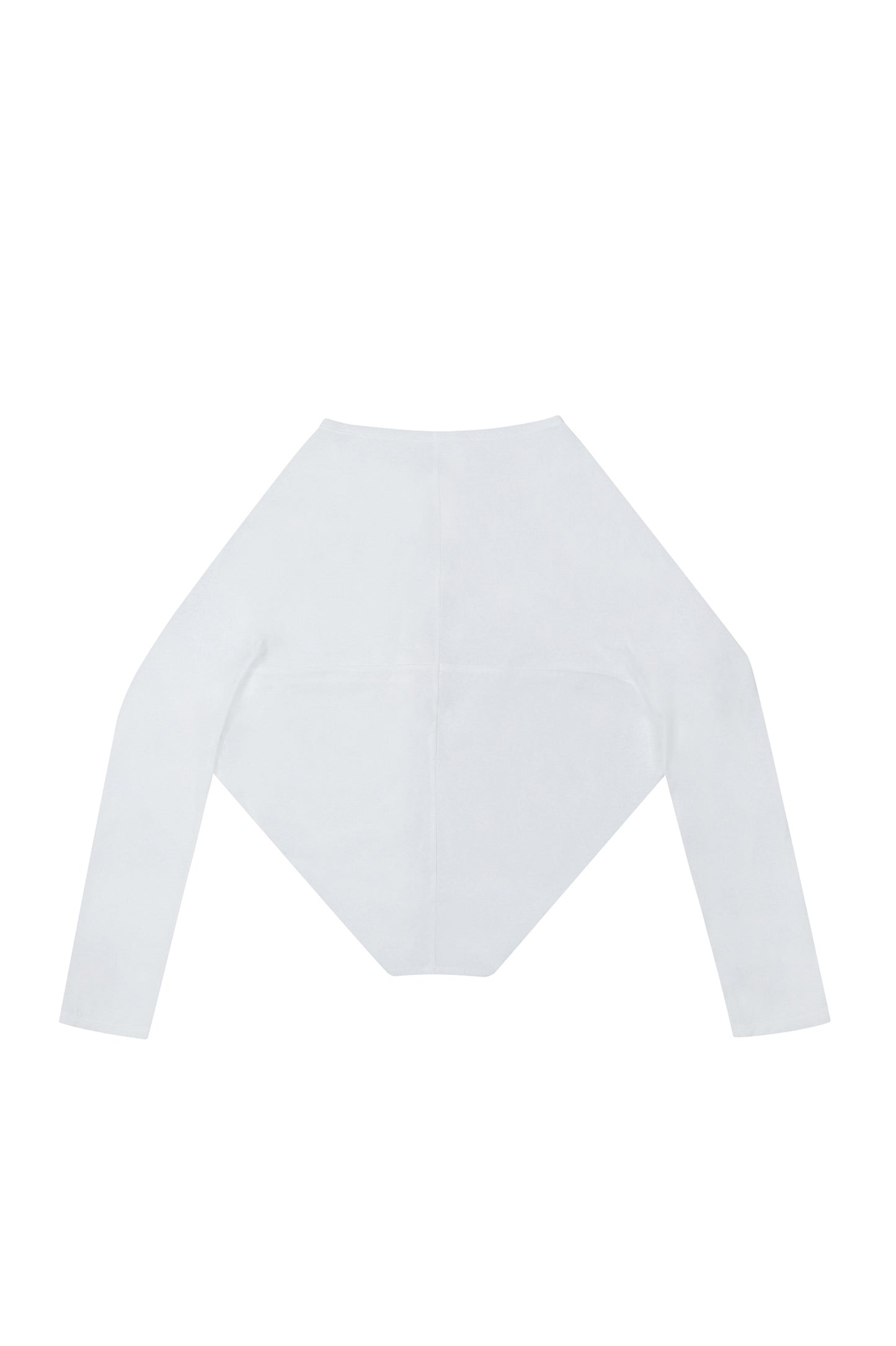 Back view of YIBRI Reversible Cropped Cardigan featuring a single button closure and a gentle open-back split for fluid movement.