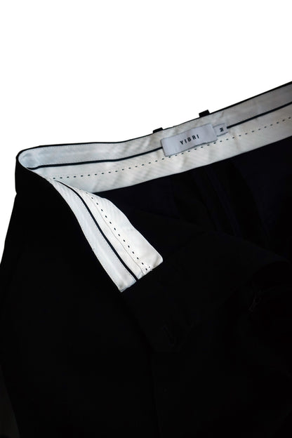 Interior view of the YIBRI Straight-Leg Suit Trousers showcasing the structured waistband, clean finishing and signature construction.