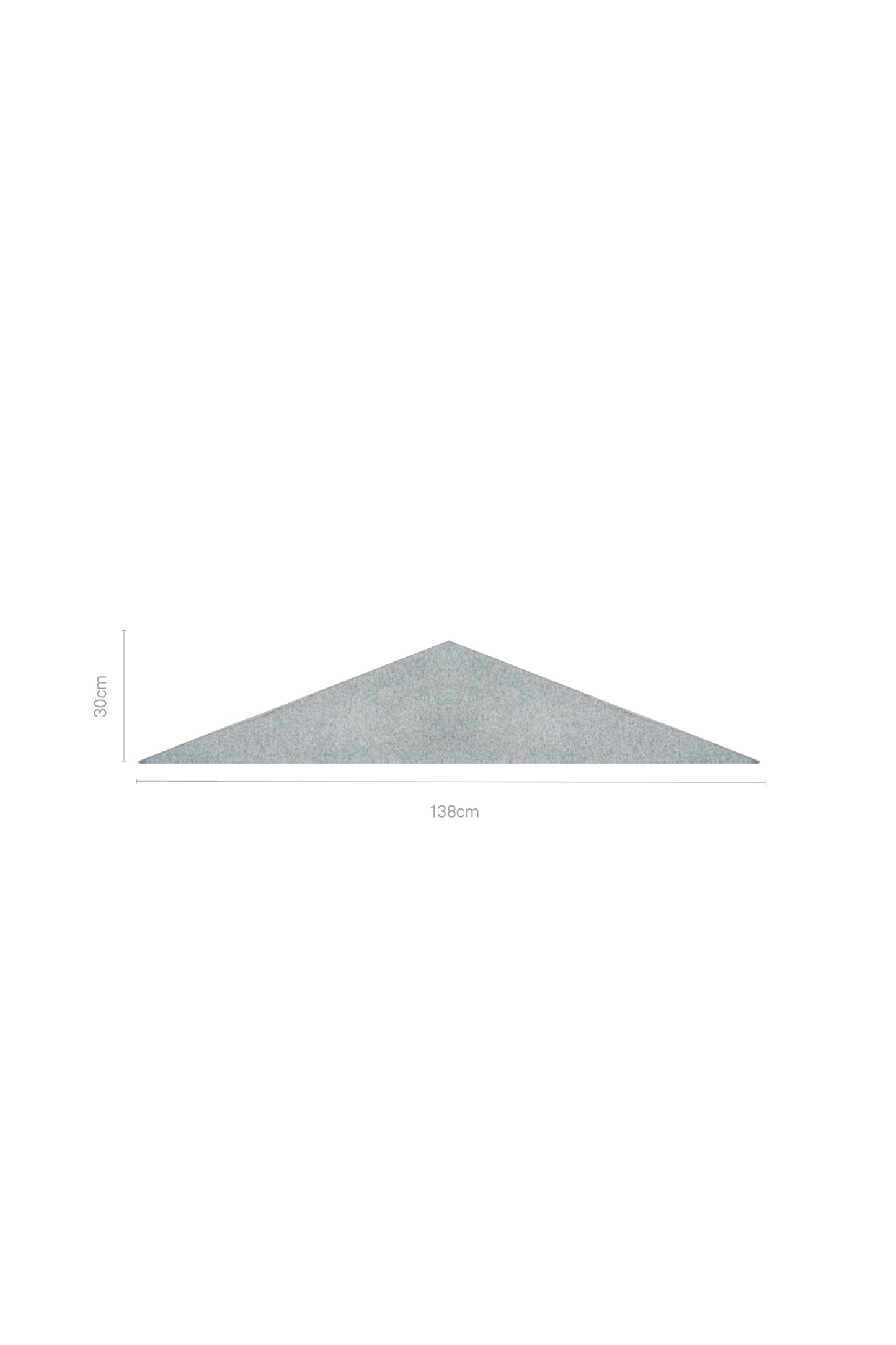 Gray triangular rug on a white background
