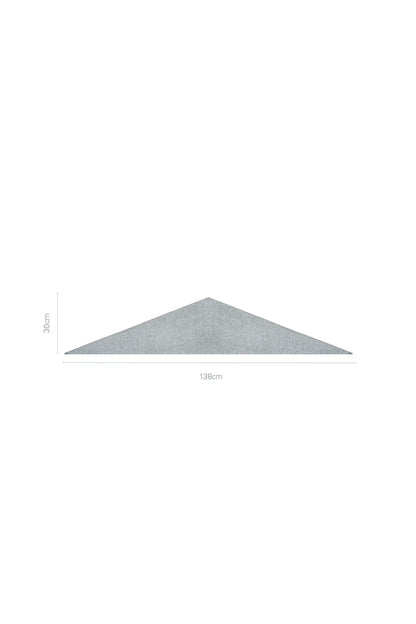Gray triangular rug on a white background