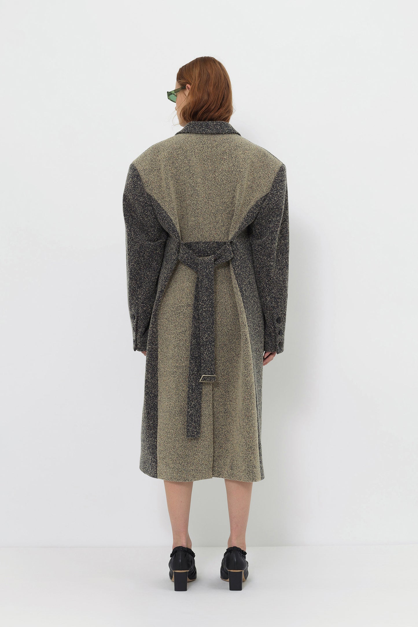 DOUBLE FACE WOOL-BLEND TEXTURED LONG COAT