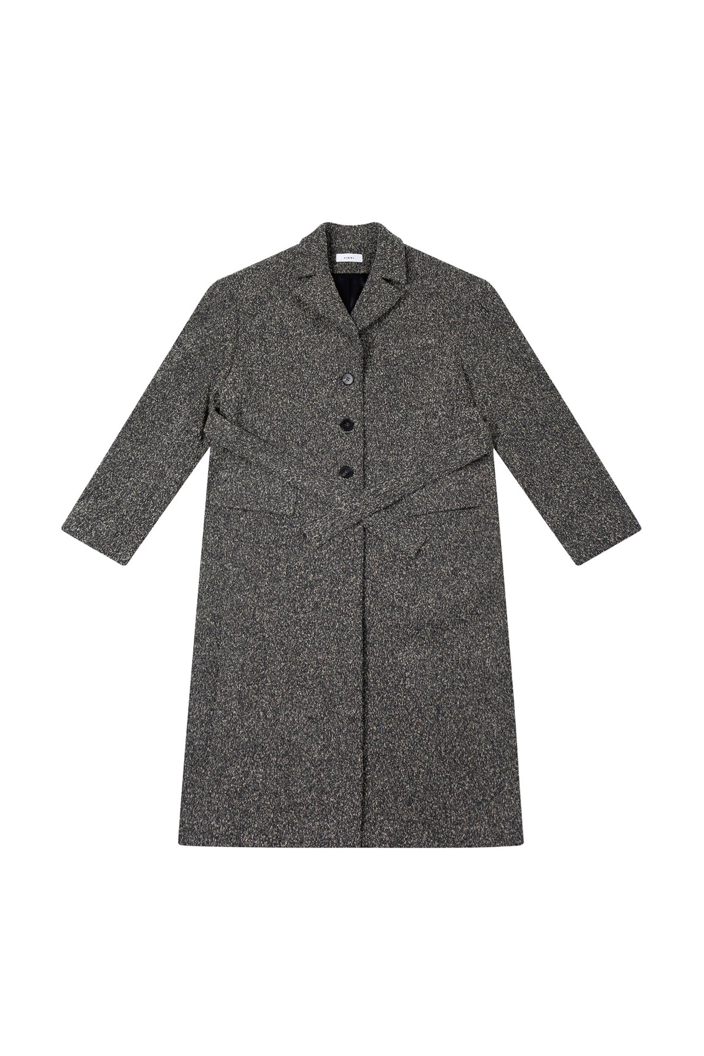 DOUBLE FACE WOOL-BLEND TEXTURED LONG COAT