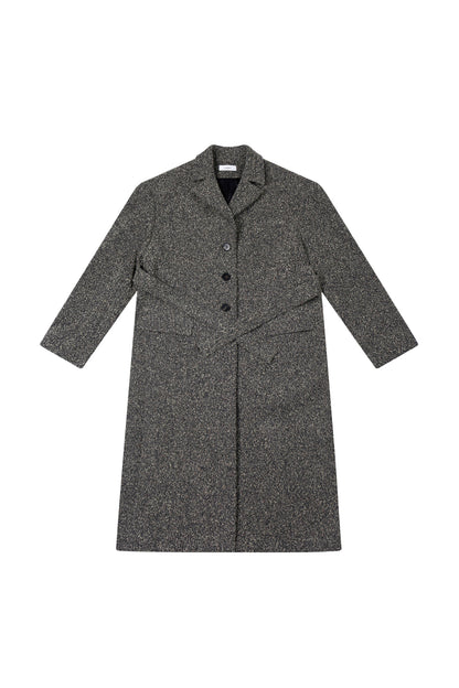 DOUBLE FACE WOOL-BLEND TEXTURED LONG COAT