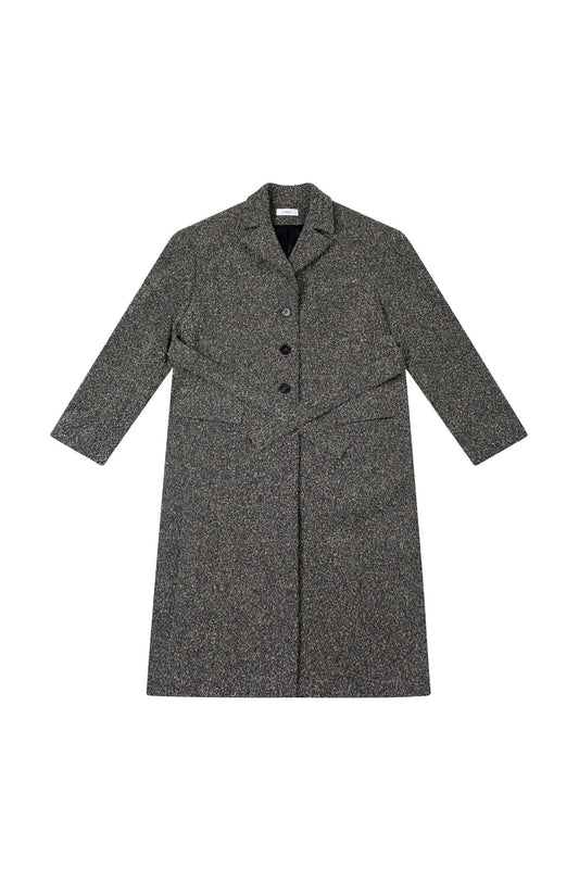 DOUBLE FACE WOOL-BLEND TEXTURED LONG COAT