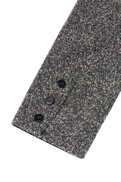 DOUBLE FACE WOOL-BLEND TEXTURED LONG COAT