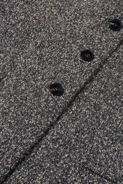 DOUBLE FACE WOOL-BLEND TEXTURED LONG COAT