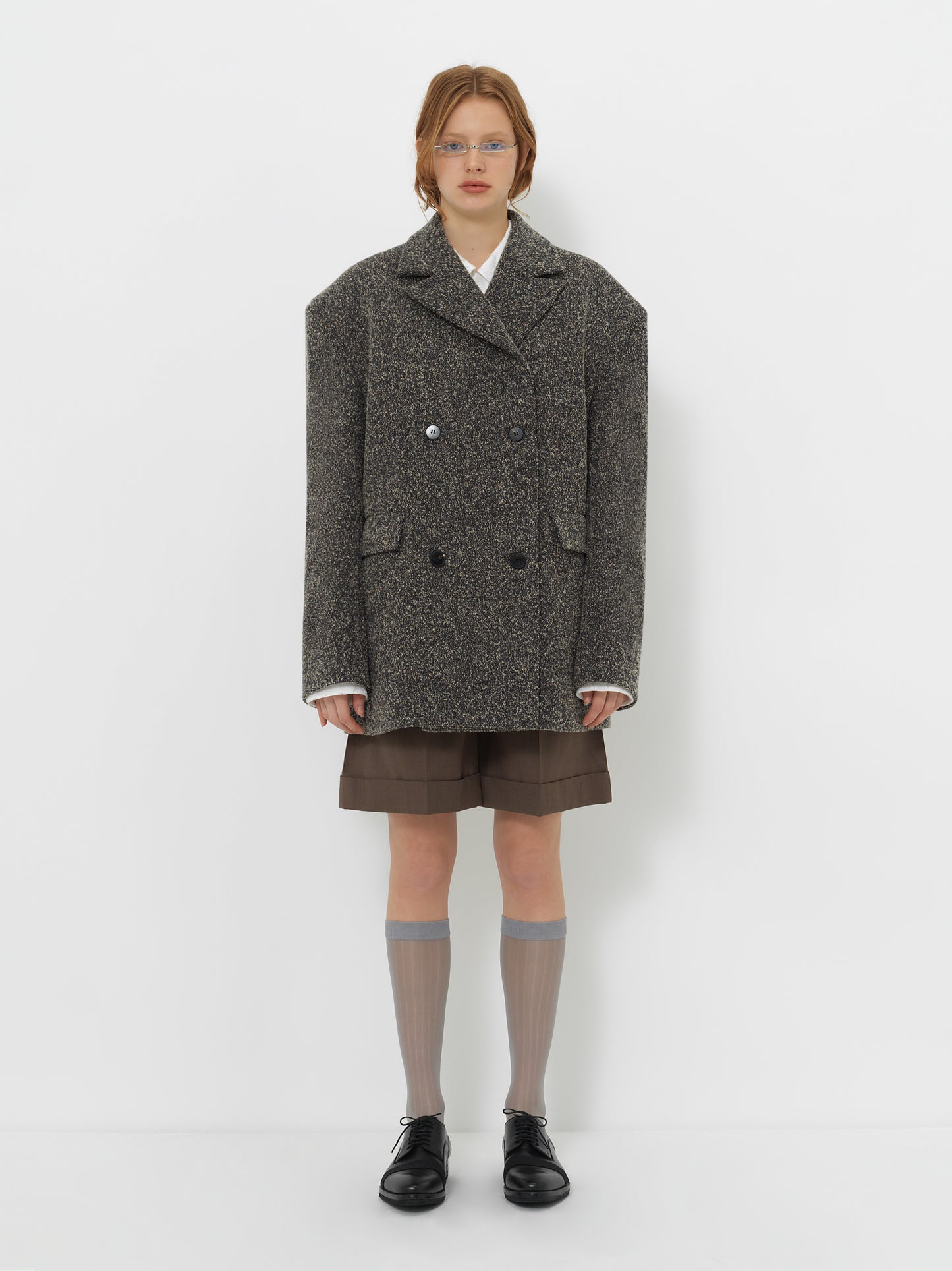 DOUBL FACE DOUBLE BREASTED WOOL COAT