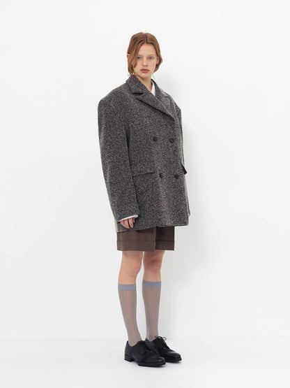 DOUBL FACE DOUBLE BREASTED WOOL COAT